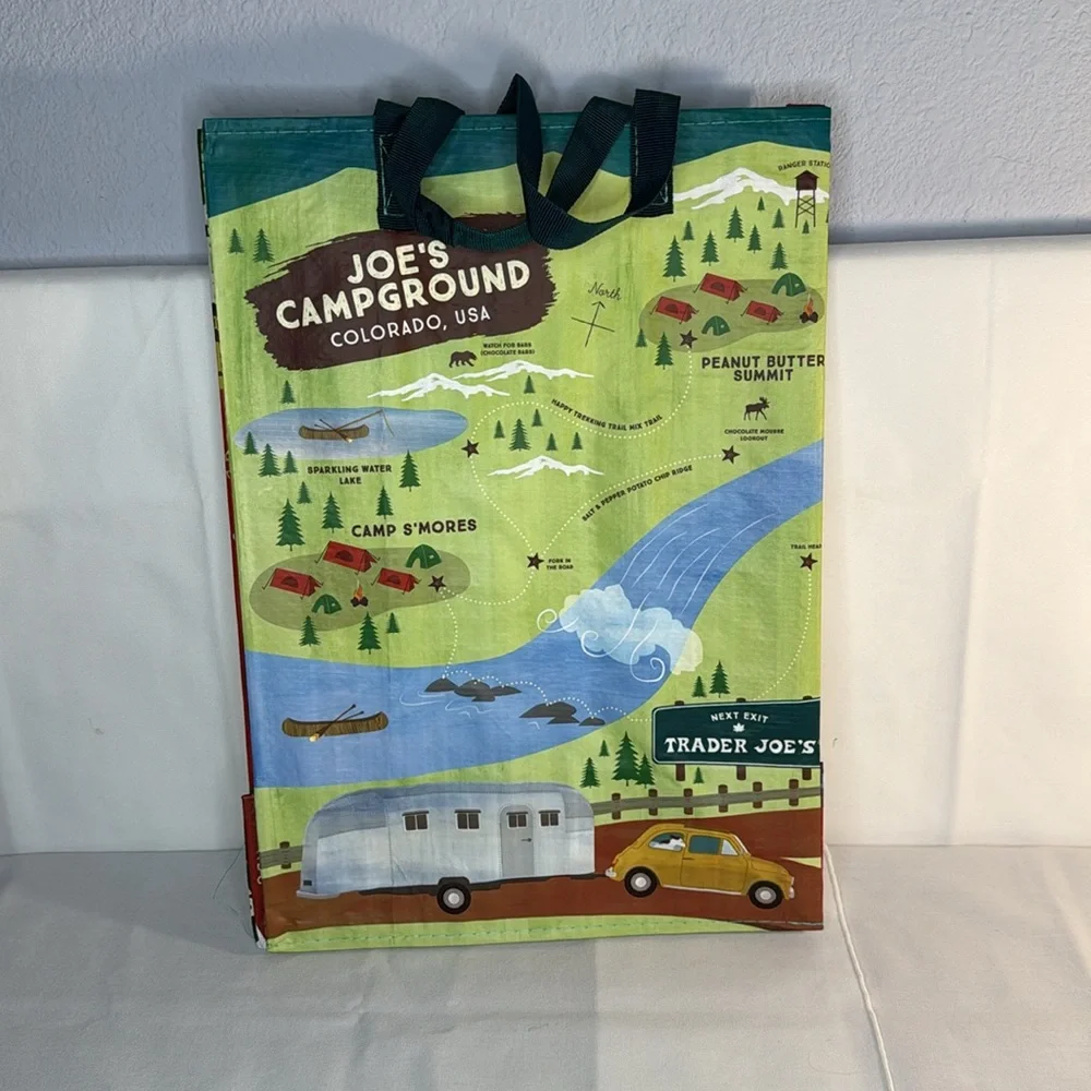 Trader Joe’s Plastic Reusable Shopping Tote Bags Collectible 6 Gallon Set of 3